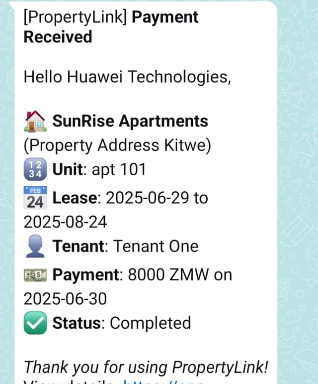 WhatsApp Integration - Automated tenant messaging